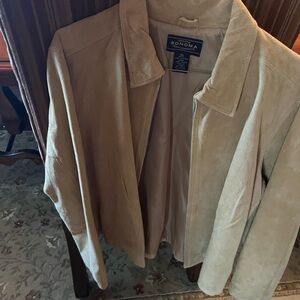 Sonoma Tan Leather suede Jacket with Casual Style and Soft Texture